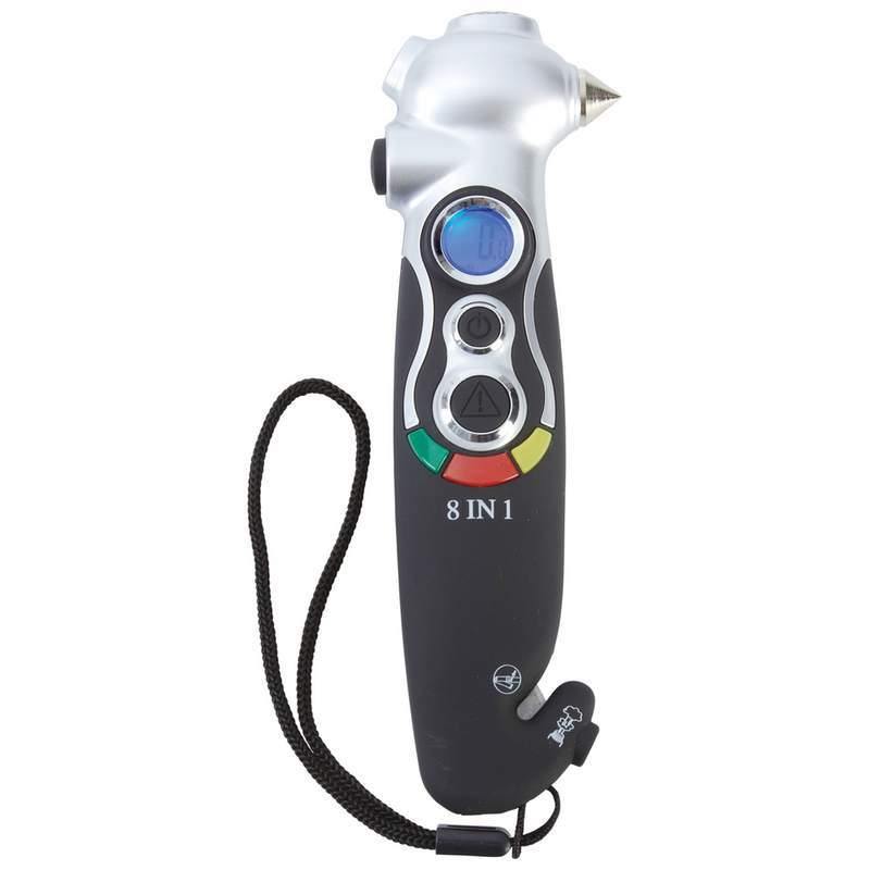 8-in-1 Tire Gauge and Emergency Tool - NORTH FIRST PLUS, LLC