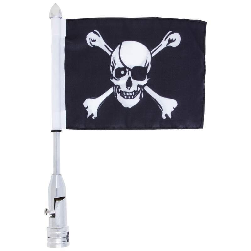 Motorcycle Flagpole Mount and Skull/Cross-Bones Flag