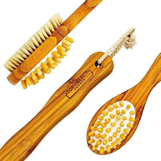 TOP SELECT BRANDS Premium Natural Bamboo Shower Bath Brush - NORTH FIRST PLUS, LLC