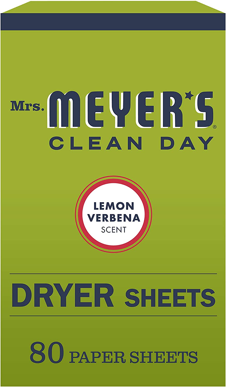 Mrs.MEYER'S® CLEAN DAY Lemon Verbena Dryer Sheets, 80 Paper Sheets  9oz / 589g
