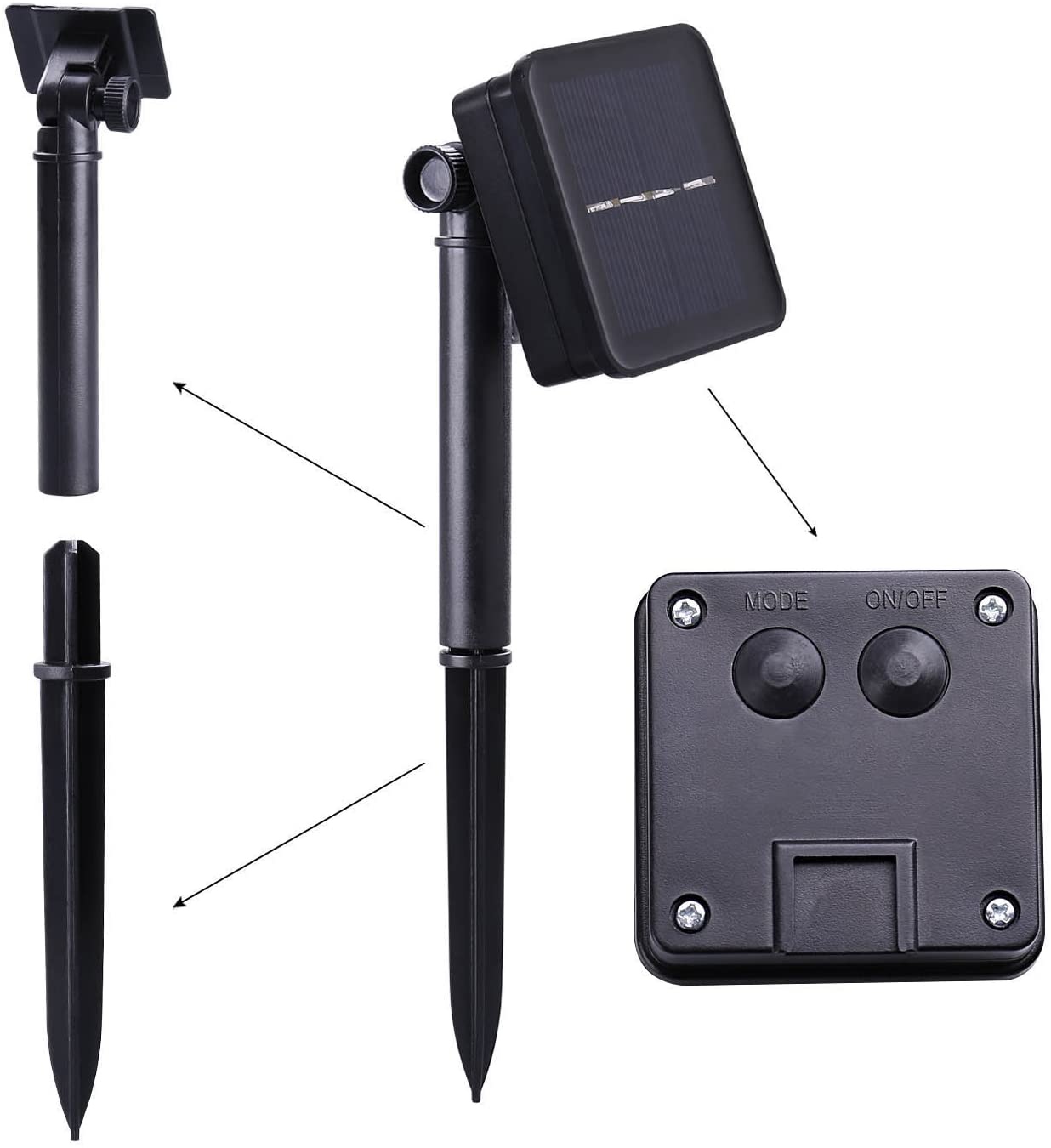 ICICLE Solar Christmas String Lights 20 LED, Warm White