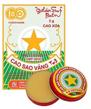 CAO SAO VANG 3 X New Golden Star Balm Vietnam 3G Each/9G Total