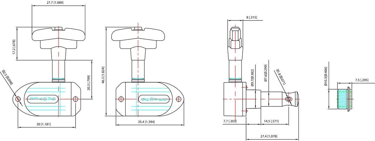GROVER® 150C Imperial™ Machine Heads for Guitar,Chrome, 3 Treble and 3 Bass, Set of 6