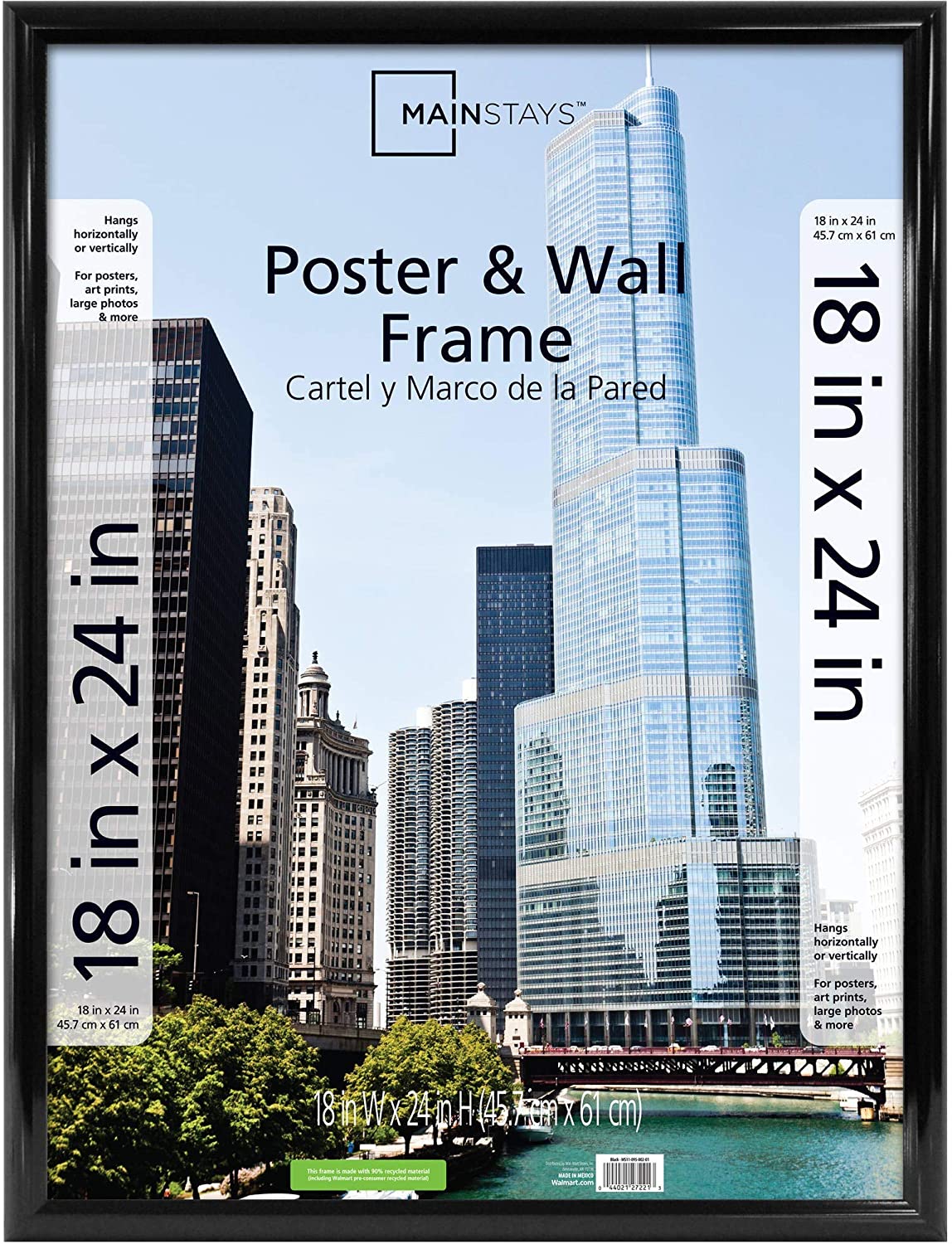 MAINSTAYS™ 18 in x 24 in Poster & Wall  Picture Frame, Black