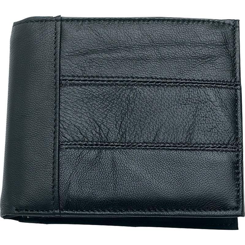 Men&apos;s Solid Genuine Leather Bi-Fold Wallet