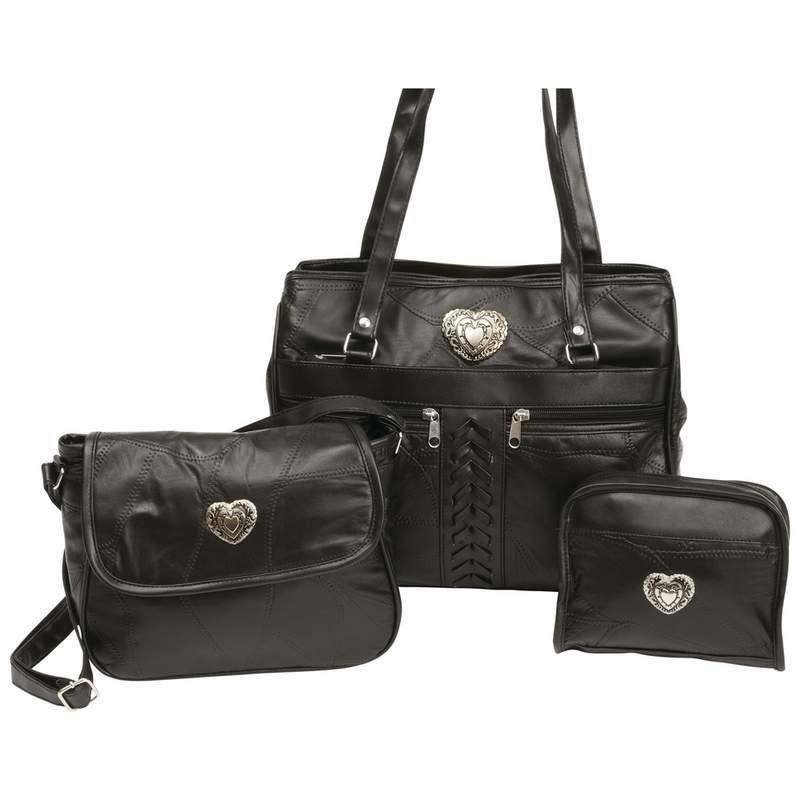 3pc Italian Stone Design Genuine Leather Purse Set - NORTH FIRST PLUS, LLC