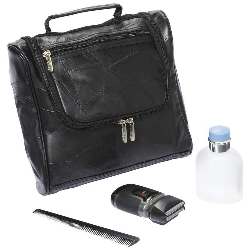 Genuine Lambskin Leather Toiletry Bag