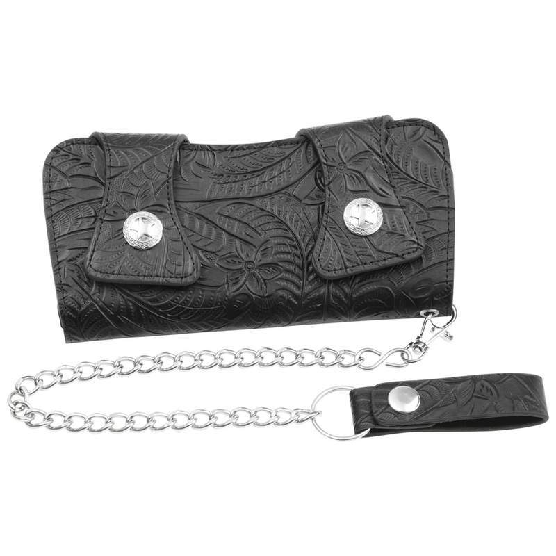 Solid Genuine Leather Chain Wallet