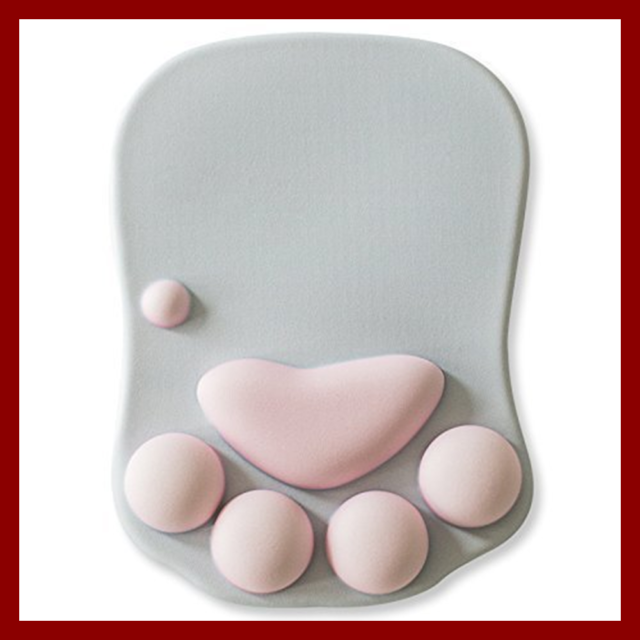 G Ganen Cat Paw Soft Silicone Wrist Rests Cute Wrist Cushion Mouse Pad, Grey Pink, 7.9x11.4 - NORTH FIRST PLUS, LLC