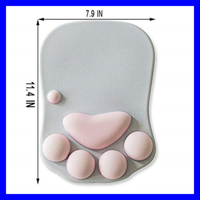 G Ganen Cat Paw Soft Silicone Wrist Rests Cute Wrist Cushion Mouse Pad, Grey Pink, 7.9x11.4 - NORTH FIRST PLUS, LLC