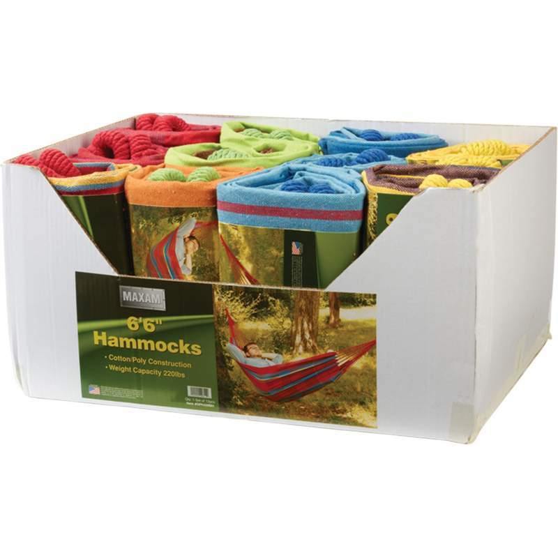 12pc Set of 6&apos;6" Hammocks in Stackable Carton Display - NORTH FIRST PLUS, LLC