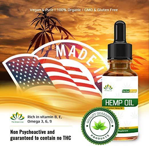 Organic Hemp Seed Oil Drops, 100% Pure Herbal Premium Quality, Dietary Supplement Relief for Pain, Stress, Anxiety and Sleep Deprivation, Promotes Relaxation  General Good Health, Anti-Bacterial - NORTH FIRST PLUS, LLC