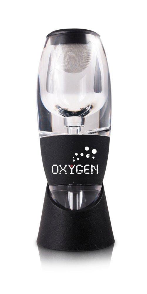 Oxygen Red Wine Aerator Decanter - Sediment Filter, Stand, and Box. One Set (Black) - NORTH FIRST PLUS, LLC