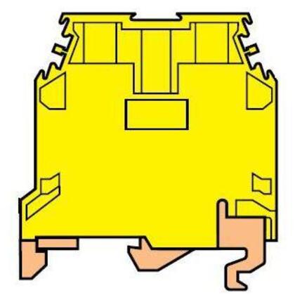 Terminal Block, Ground, 10mm, Type: 6/8.P, Green/Yellow