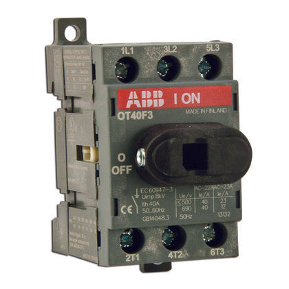 Disconnect Switch,Non-Fused, 16A, 3P, Base/DIN Rail Mount