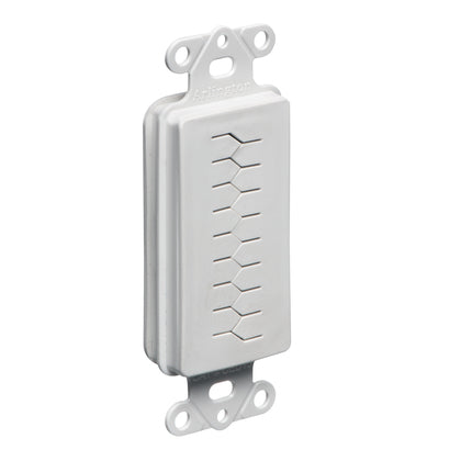 Wallplate Insert, Decora, Slotted Cable Entry, White