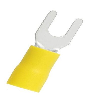 Fork Terminal, Narrow Type, 12 - 10 AWG, Vinyl Insulated, #8 Tab Size