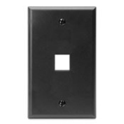 Wallplate, Quickport, 1-Port, 1-Gang, Black