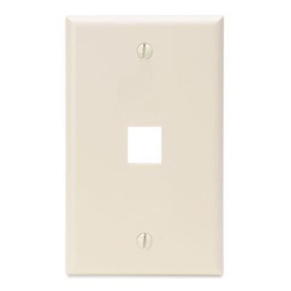 Wallplate, Quickport, 1-Port, 1-Gang, Light Almond
