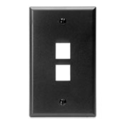 Wallplate, Quickport, 2-Port, 1-Gang, Black