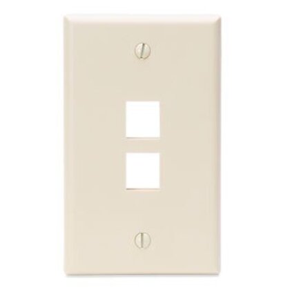 Wallplate, Quickport, 2-Port, 1-Gang, Ivory