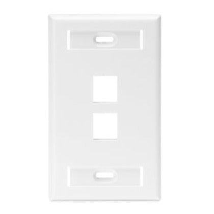 Wallplate, QuickPort, 1-Gang, 2-Port, ID Windows, White