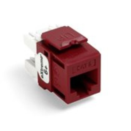Snap-In Connector, Quickport, eXtreme 6+, CAT 6, Red, 50 in a Bag