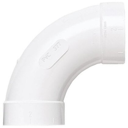 PVC 90° Long Sweep Elbow, 2", White