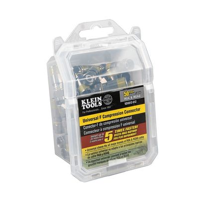 Universal F Compression Connector, RG6/6Q, 50-Pack