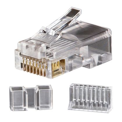 Modular Data Plug, RJ45, CAT6, Clear, 25 Pack